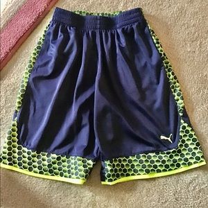 Puma Other - Puma boys shorts size L navy and lime green Puma Other - Puma boys shorts size L navy and lime green